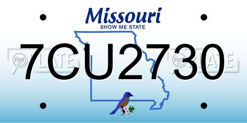 7CU2730 Missouri License Plate