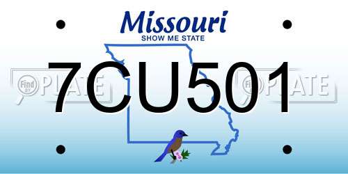 7CU501 Missouri License Plate