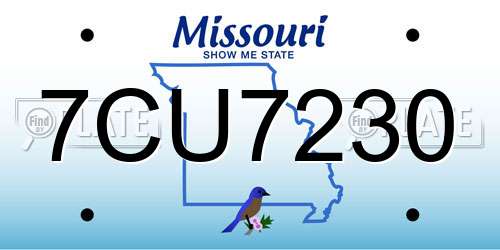 7CU7230 Missouri License Plate