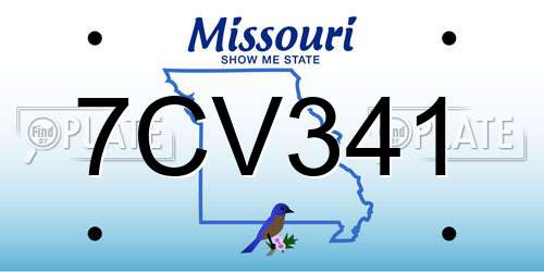 7CV341 Missouri License Plate