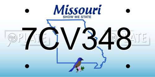 7CV348 Missouri License Plate