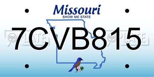 7CVB815 Missouri License Plate