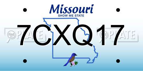 7CXQ17 Missouri License Plate
