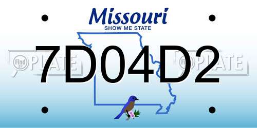 7D04D2 Missouri License Plate