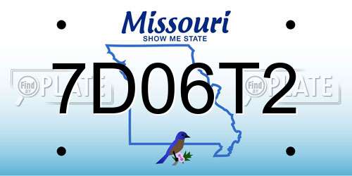 7D06T2 Missouri License Plate