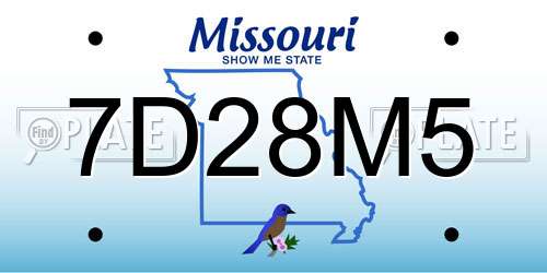 7D28M5 Missouri License Plate