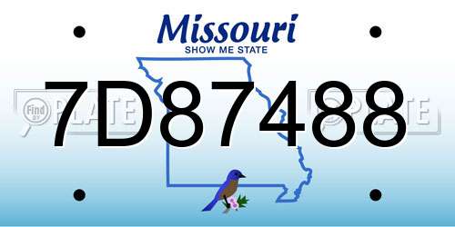 7D87488 Missouri License Plate