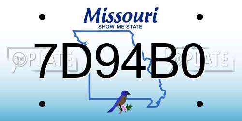7D94B0 Missouri License Plate