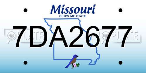 7DA2677 Missouri License Plate