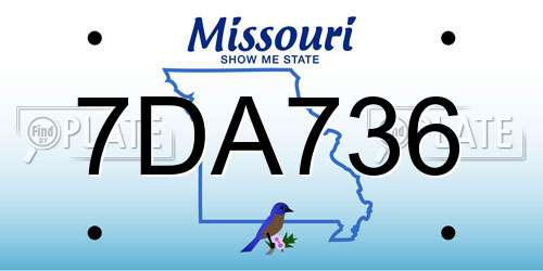 7DA736 Missouri License Plate
