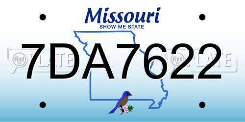 7DA7622 Missouri License Plate