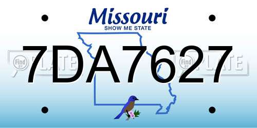 7DA7627 Missouri License Plate
