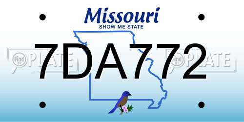 7DA772 Missouri License Plate