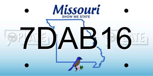 7DAB16 Missouri License Plate