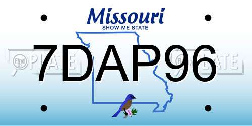 7DAP96 Missouri License Plate