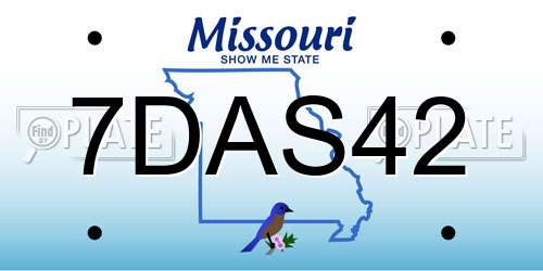 7DAS42 Missouri License Plate