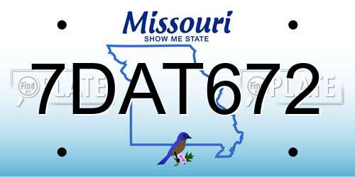 7DAT672 Missouri License Plate