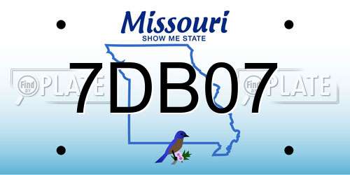 7DB07 Missouri License Plate