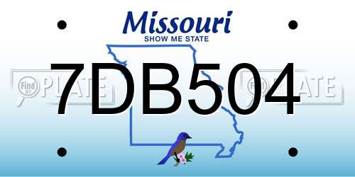 7DB504 Missouri License Plate
