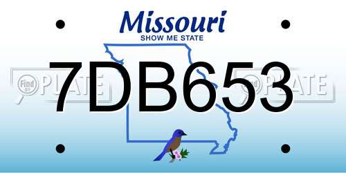 7DB653 Missouri License Plate