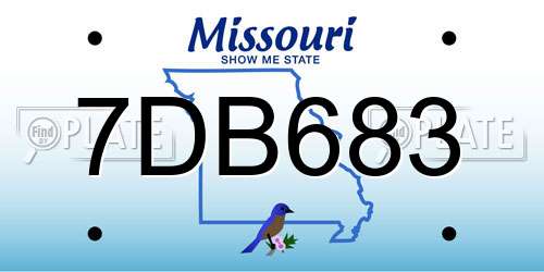 7DB683 Missouri License Plate