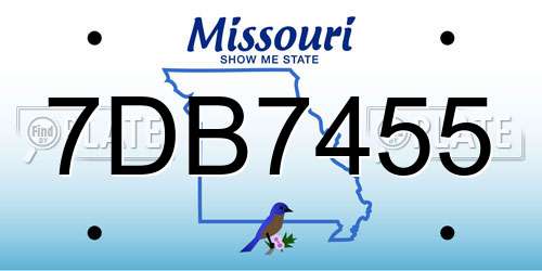 7DB7455 Missouri License Plate