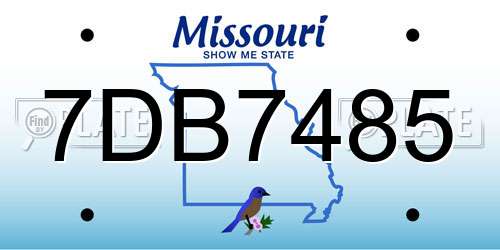 7DB7485 Missouri License Plate