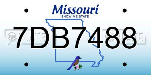 7DB7488 Missouri License Plate