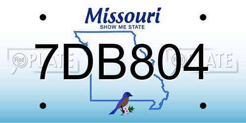 7DB804 Missouri License Plate