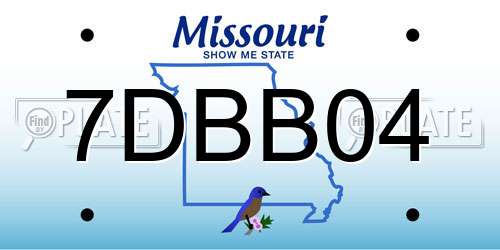 7DBB04 Missouri License Plate