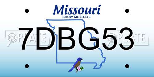 7DBG53 Missouri License Plate