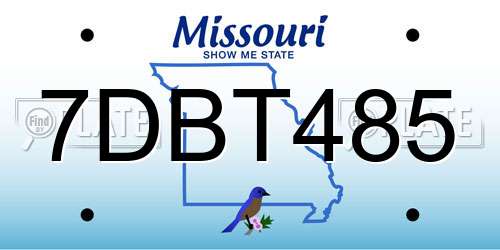 7DBT485 Missouri License Plate