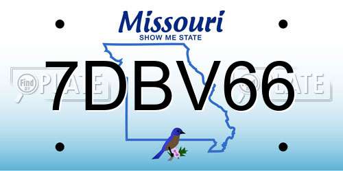 7DBV66 Missouri License Plate