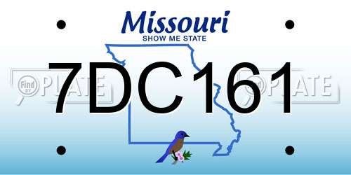 7DC161 Missouri License Plate