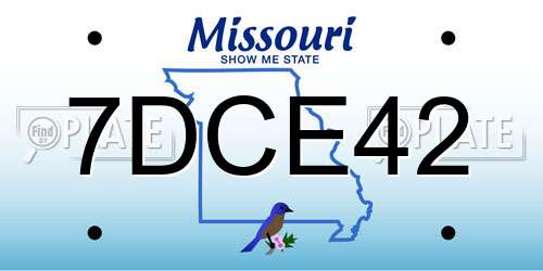 7DCE42 Missouri License Plate