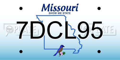 7DCL95 Missouri License Plate