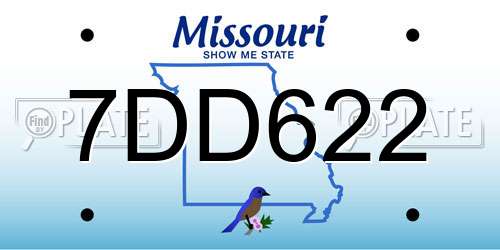7DD622 Missouri License Plate