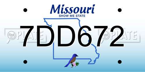 7DD672 Missouri License Plate