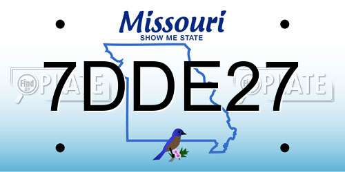 7DDE27 Missouri License Plate