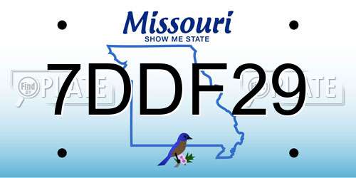 7DDF29 Missouri License Plate