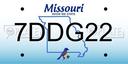 7DDG22 Missouri License Plate