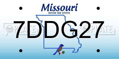 7DDG27 Missouri License Plate