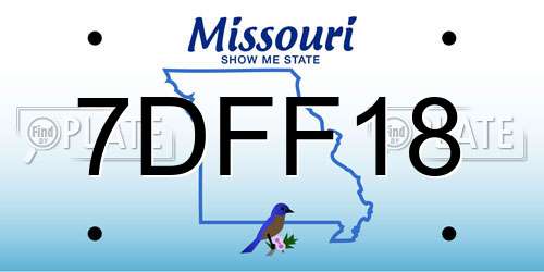 7DFF18 Missouri License Plate