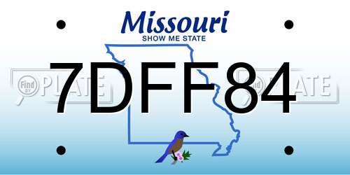 7DFF84 Missouri License Plate