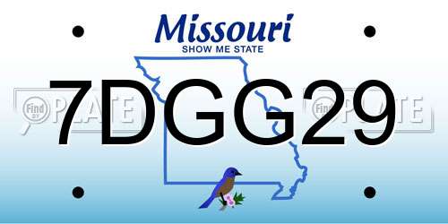 7DGG29 Missouri License Plate