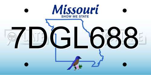 7DGL688 Missouri License Plate