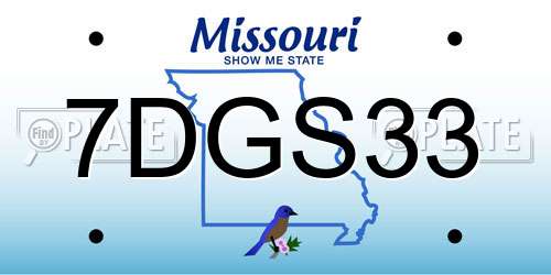 7DGS33 Missouri License Plate
