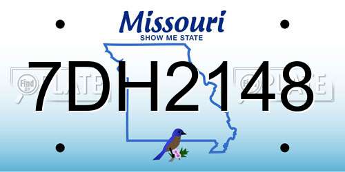 7DH2148 Missouri License Plate