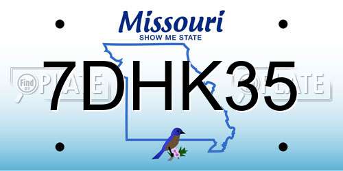 7DHK35 Missouri License Plate