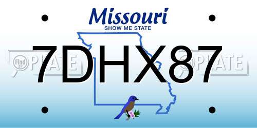 7DHX87 Missouri License Plate